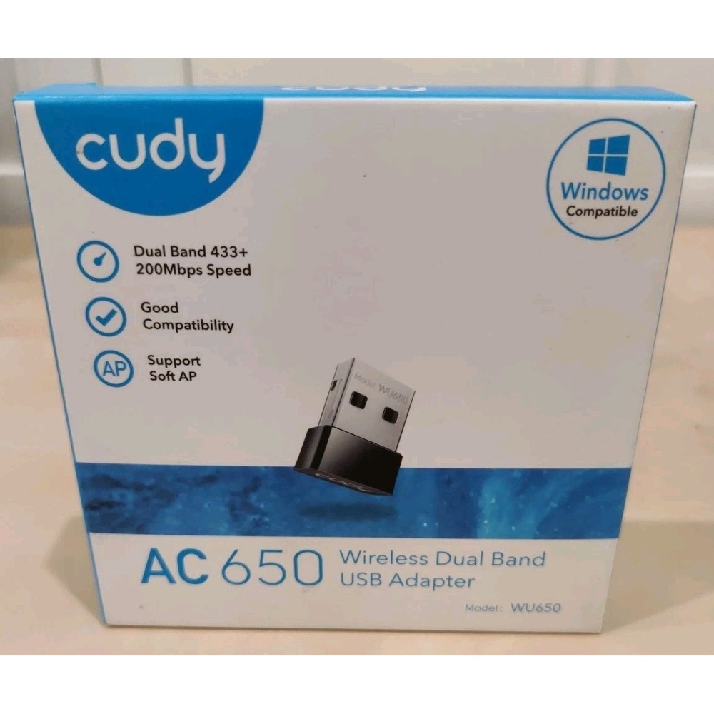 Cudy AC650 Wireless Dual Band USB‎ WiFi Adapter 200Mbps Windows Compatible - New